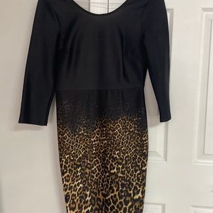 Black dress with leopard ombré